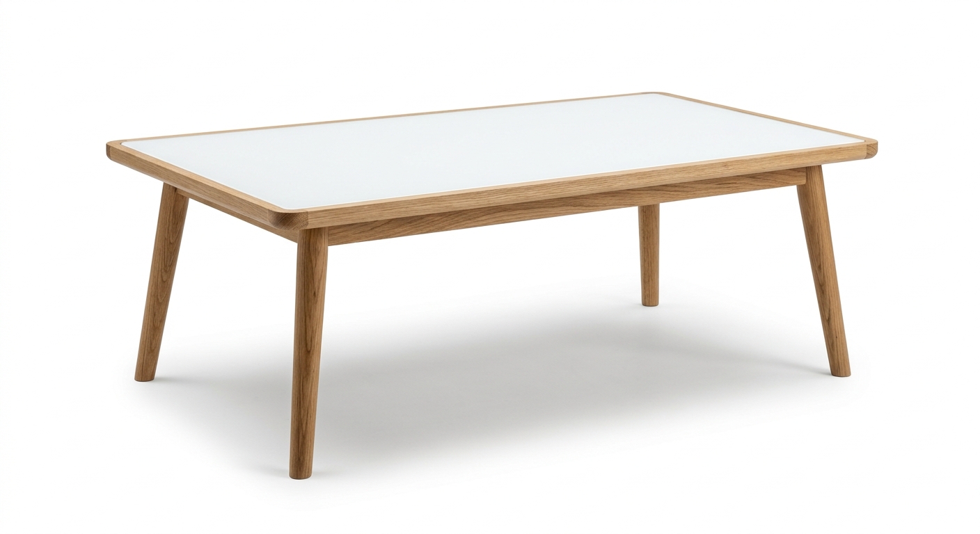 Scandinavian coffee table (White Glass)