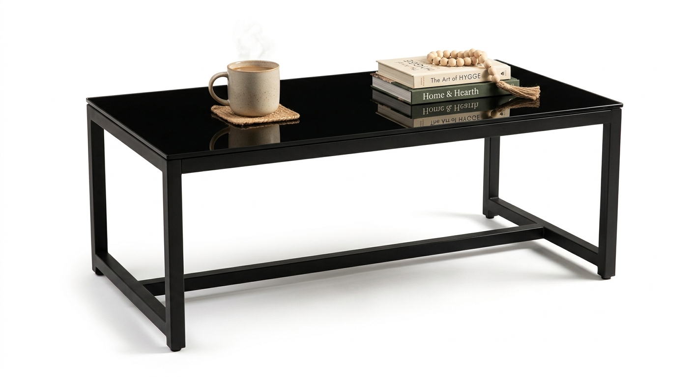 Warm coffee table (Black Glass)