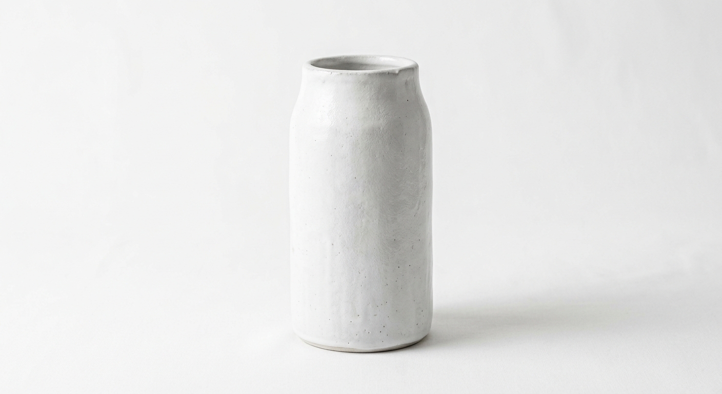 Industrial ceramic vase (White Glass)
