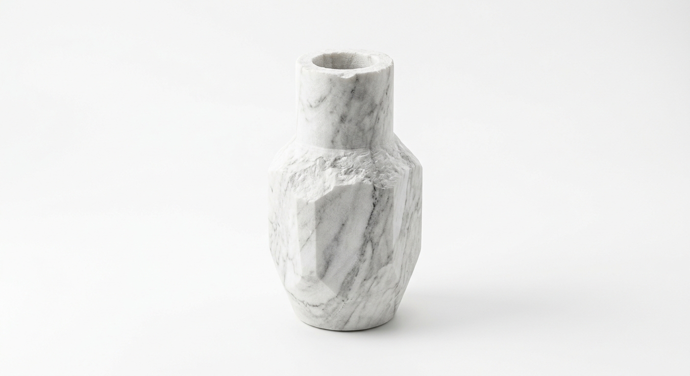 Industrial ceramic vase (White Marble)