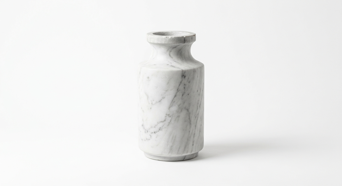 Industrial ceramic vase (White Marble)