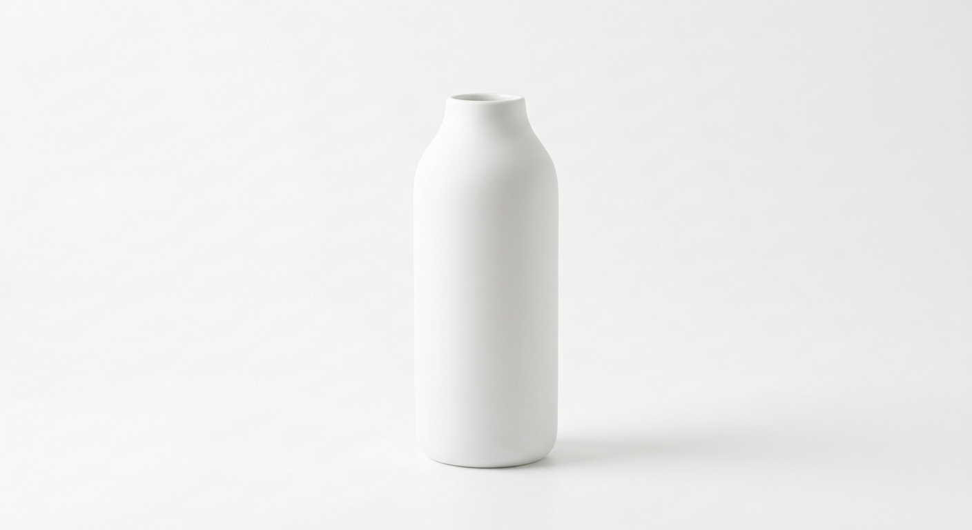 Minimalist ceramic vase (White Glass)