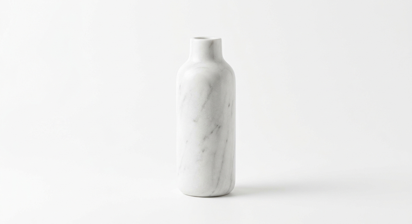 Minimalist ceramic vase (White Marble)