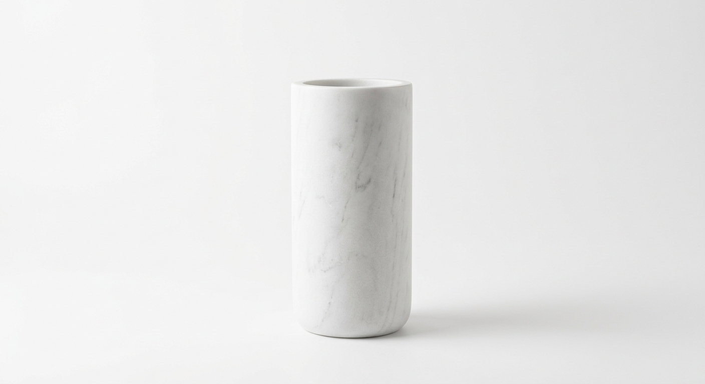 Minimalist ceramic vase (White Marble)