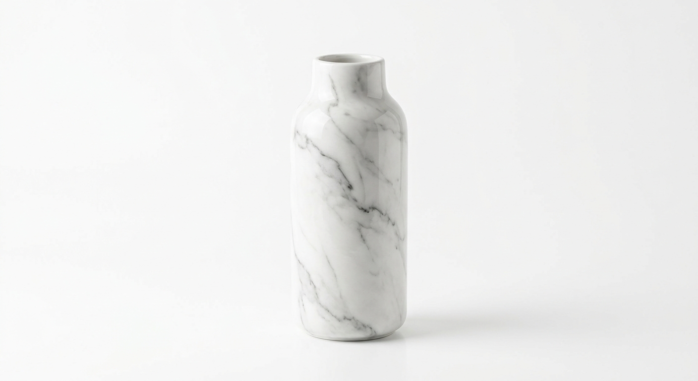 Modern ceramic vase (White Marble)
