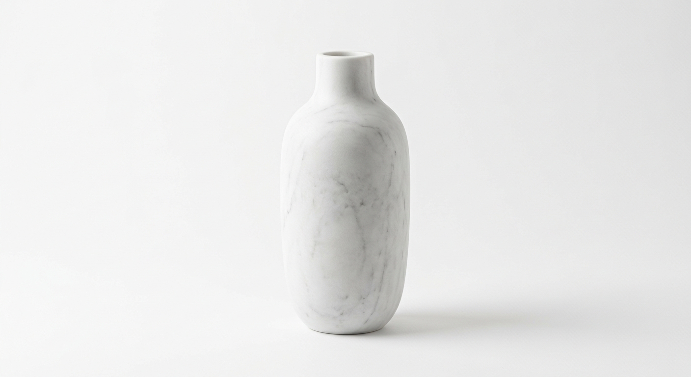 Scandinavian ceramic vase (White Marble)