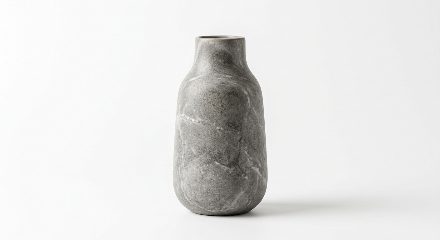 Warm ceramic vase (Gray Marble)
