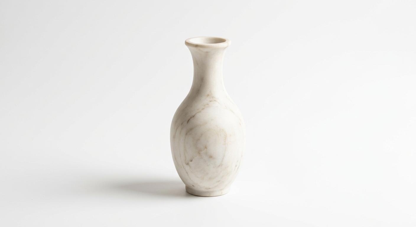 Warm ceramic vase (White Marble)