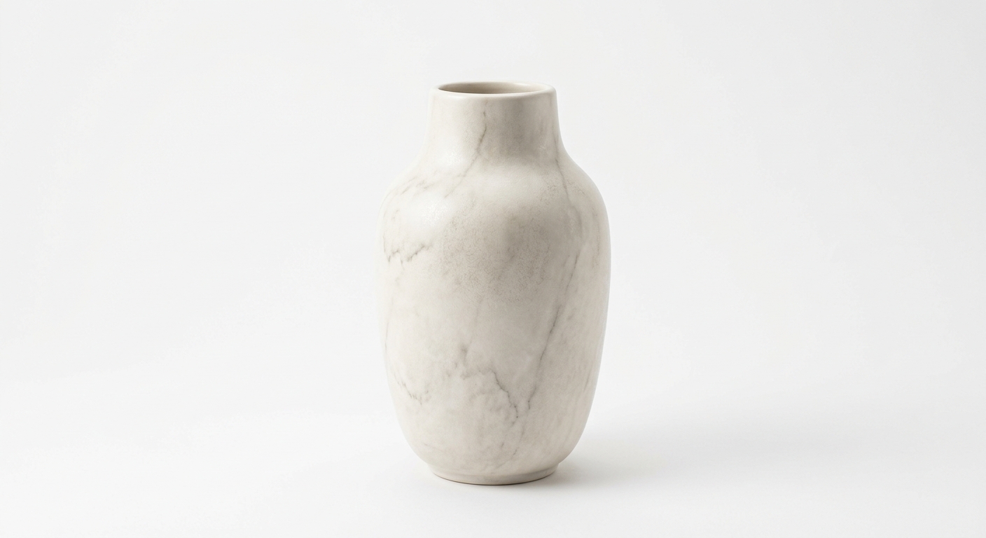 Warm ceramic vase (White Marble)