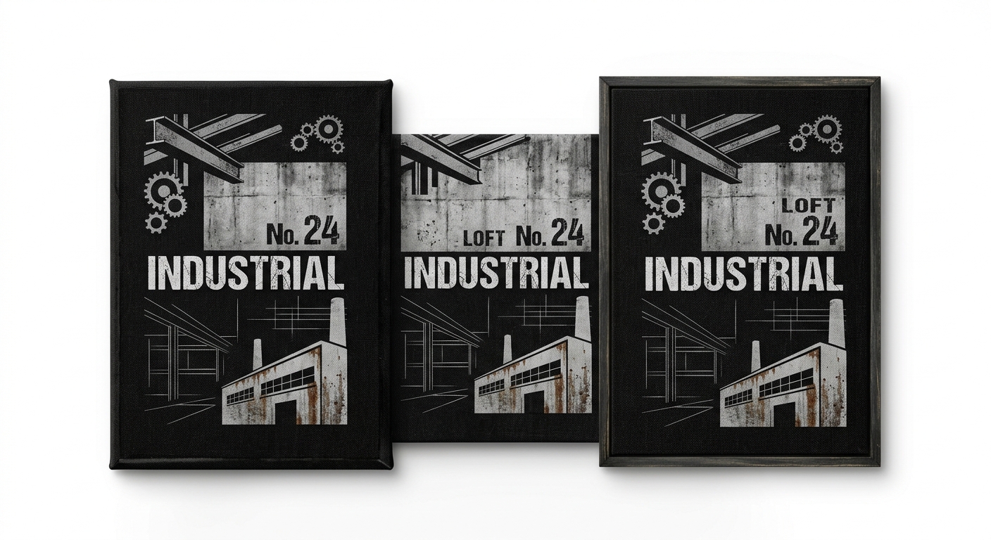 Industrial canvas print (Black Fabric)