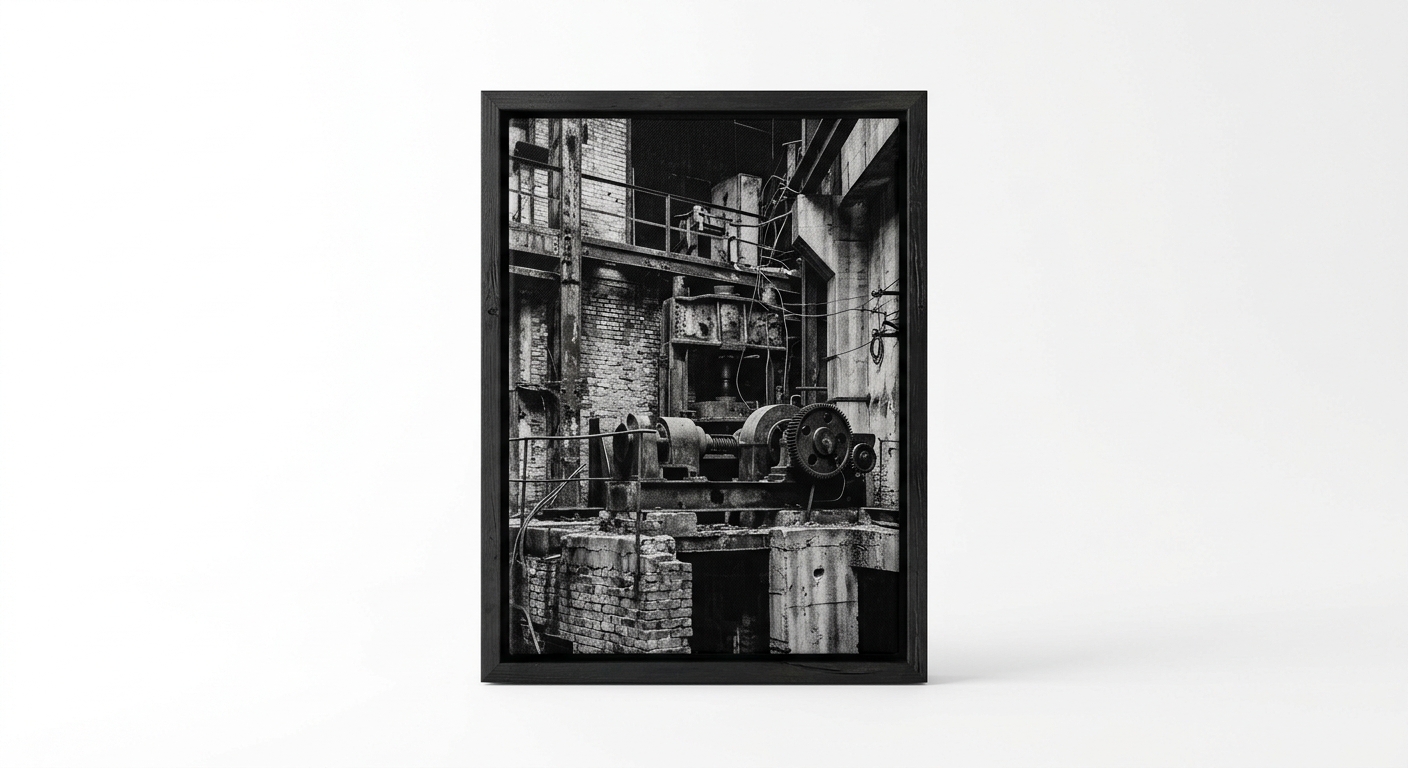 Industrial canvas print (Black Wood)