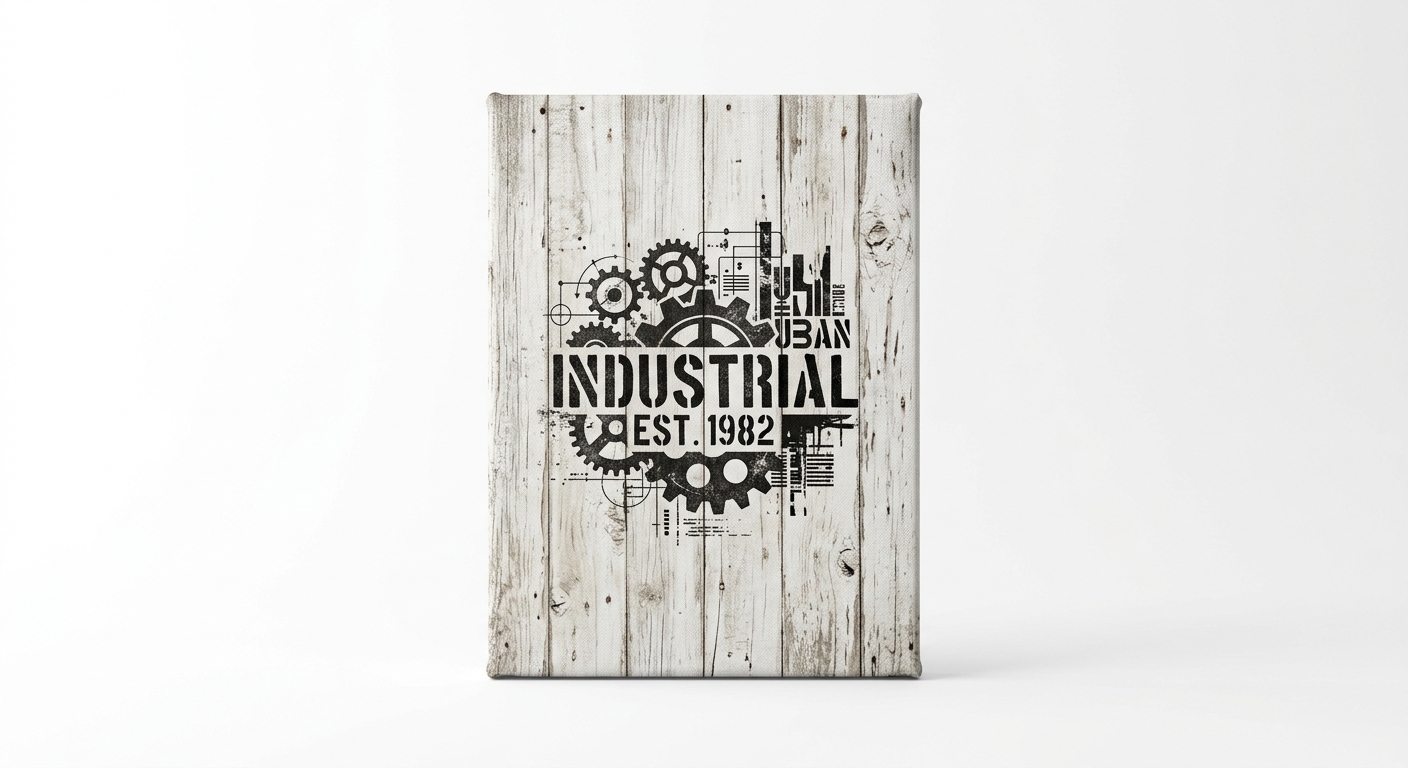 Industrial canvas print (White Wood)