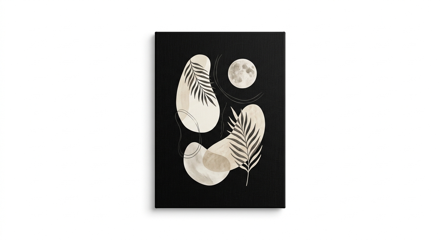 Scandinavian canvas print (Black Fabric)